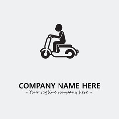 Fototapeta premium Scooter silhouette illustration black and white for logo company vector image 