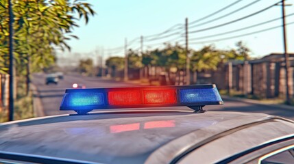 Police action on urban streets city environment emergency response daylight view law enforcement concept