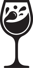 Wine glass with wine flat vector icon