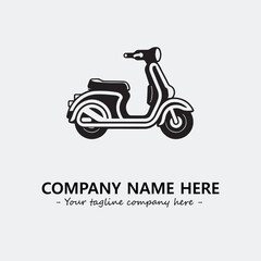Fototapeta premium Scooter silhouette illustration black and white for logo company vector image 