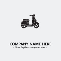 Scooter silhouette illustration black and white for logo company vector image

