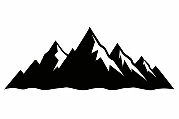 mountains black  silhouette  vector,nature landscape vector illustration