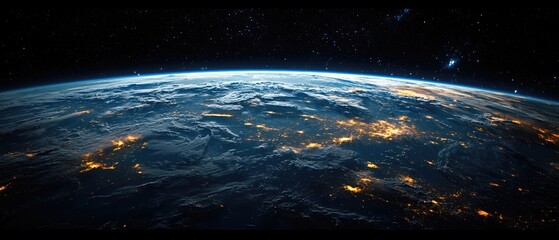 Obraz premium Earth at Night Stunning View of City Lights from Space