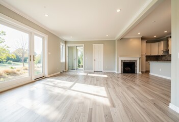 Fototapeta premium Modern interior design of an empty room with natural light 