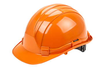 Orange hard hat for safety in construction work environments