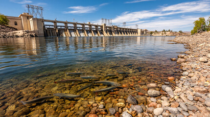 Fish Habitat Beside Hydroelectric Dam