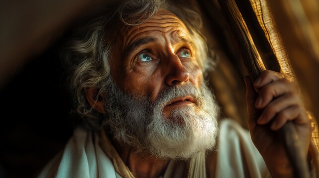 Profeta Biblico de idade avan&ccedil;ada, personagem da B&iacute;blia 