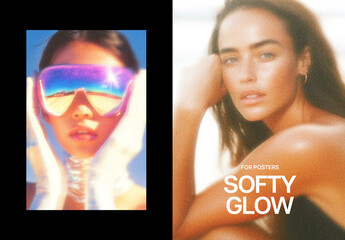 Soft Glow Poster Photo Effect Mockup