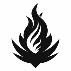Freedom Flame vector silhouette black design white background