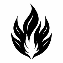 Freedom Flame vector silhouette black design white background