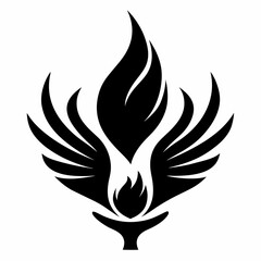 Freedom Flame vector silhouette black design white background