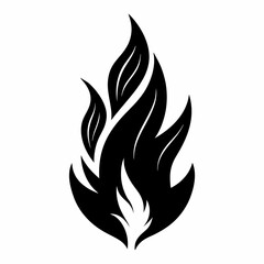 Freedom Flame vector silhouette black design white background