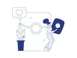 Holiday shopping people doing e-commerce online shopping flat vector concept operation hand drawn illustration
