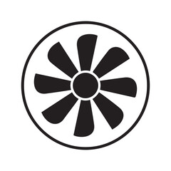 Obraz premium Minimalist Vector Black silhouettes Radial Icon: Fan, Turbine, Symbol. with white background