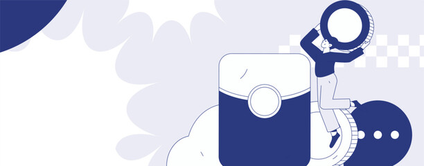 Holiday shopping people doing e-commerce online shopping flat vector concept operation hand drawn illustration
