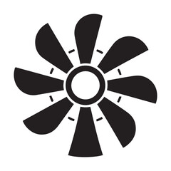 Obraz premium Minimalist Vector Black silhouettes Radial Icon: Fan, Turbine, Symbol. with white background