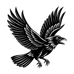 Download Flying Crow Vector Art And Illustration Eps File For Design.