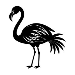 Download Flamingo  Silhouette Vector And Illustration   White Background  Eps File For Design.