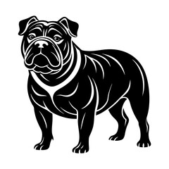 Download Bulldog Silhouette Vector And Illustration   White Background  Eps File For Design.
