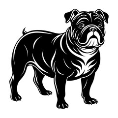 Download Bulldog Silhouette Vector And Illustration   White Background  Eps File For Design.