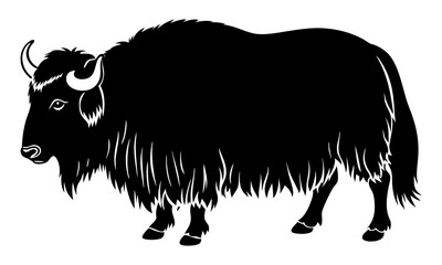 Download American Muskox  Silhouette Vector And Illustration   White Background  Eps File For Design.