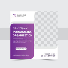 Professional business social media post template, Corporate square social media web banner design