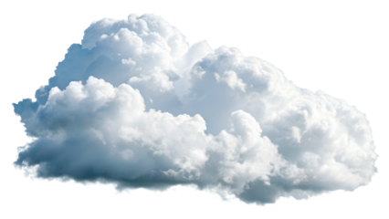 Fluffy white cloud with a transparent background for design use