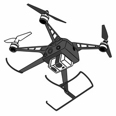 Drone Vector Illustration Aerial Vehicle Remote Control Isolated Object Concept