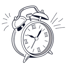 Colorful Cartoon Alarm Clock Illustration