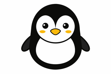 Cute Penguin Head Cartoon Outline