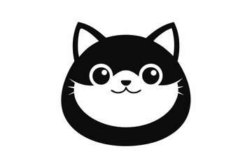 Chubby Cat Head Anime Eyes Silhouette