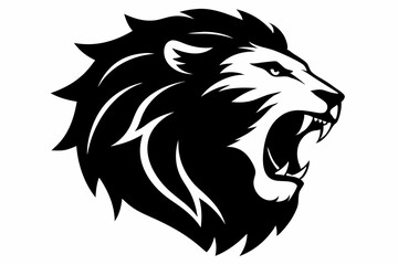 Roaring Lion Head Graffiti Style Silhouette