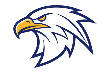Sharp Edged Eagle Head Logo Style Outline