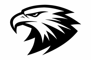Obraz premium Sharp Edged Eagle Head Logo Style Silhouette