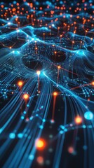 Obraz premium Abstract network of interconnected nodes (6)