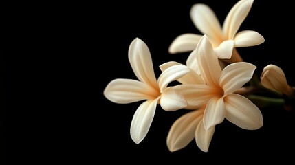 Fototapeta premium Close-up of delicate, light peach-colored flowers.