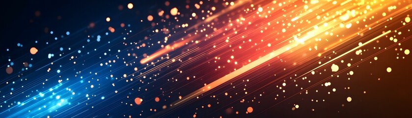 A vibrant display of contrasting energy streams.