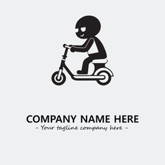 Scooter silhouette illustration black and white for logo company vector image

