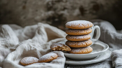 Delicious homemade cookies recipe with powdered sugar perfect for holiday baking and dessert ideas food photography