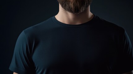 Naklejka premium Dark T-Shirt Mockup: Minimalist Fashion Photography