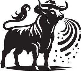 Obraz premium bull clipart silhouette vector, bull illustration , bull silhouette vector isolated on white background
