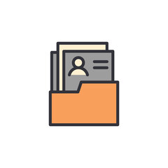 CV archive colored icons, minimalist vector illustration ,simple transparent graphic element .Isolated on white background