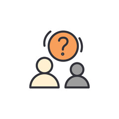 Work interview colored icons, minimalist vector illustration ,simple transparent graphic element .Isolated on white background