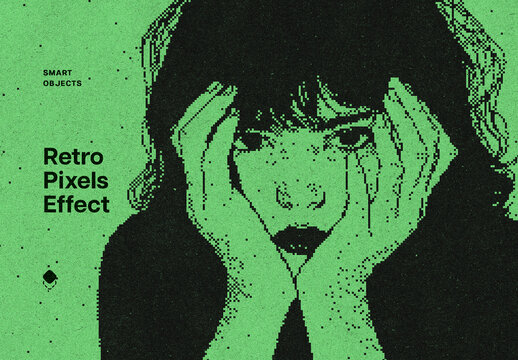 Retro Pixelated Effect Mockup