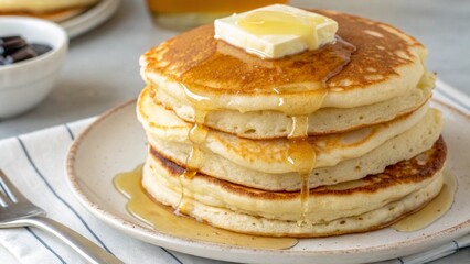 stack of pancakes with syrup
