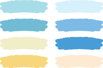 summer marine colors abstract creative brush strokes set