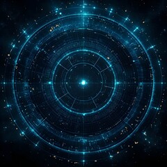Obraz premium Stunning digital visualization of a luminous circular galaxy structure in space