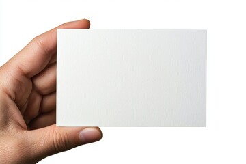 Obraz premium Blank Business Card Held in Hand for Custom Design and Branding