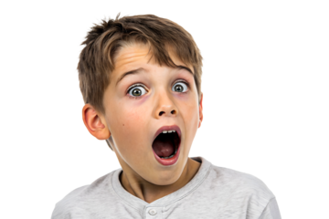 Child expressing surprise with wide eyes and open mouth