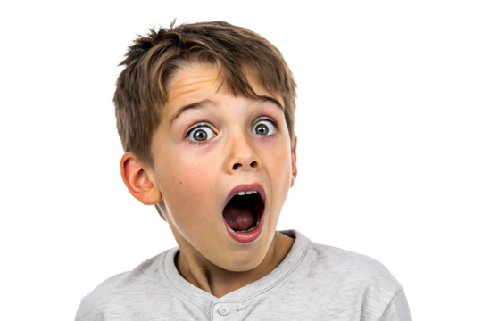 Child expressing surprise with wide eyes and open mouth